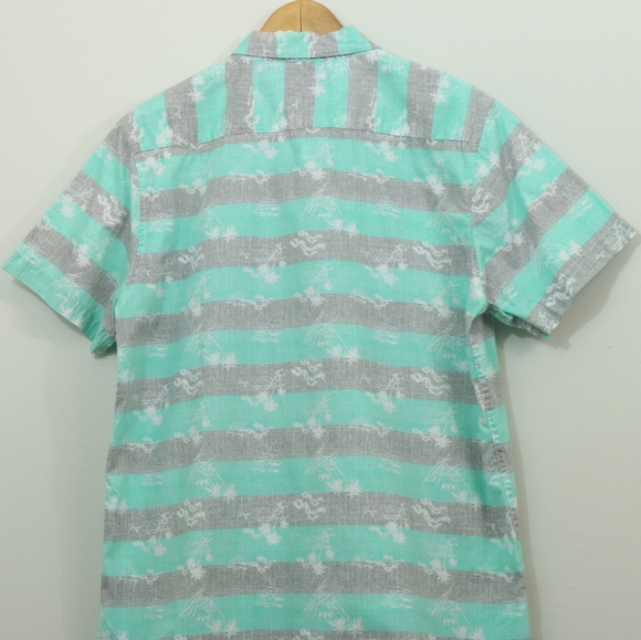 Molokai Surf Company Cotton Striped Printed Button Up Shirt - Picture 5 of 8